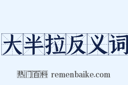 大半拉反义词是什么意思的图片